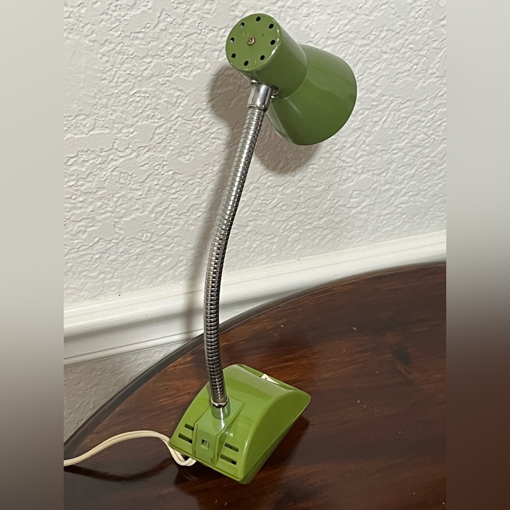 Vintage Retro 1960S IMAR FLEX Goosneck Desk Lamp Avocado Green Flexible - Picture 4 of 11